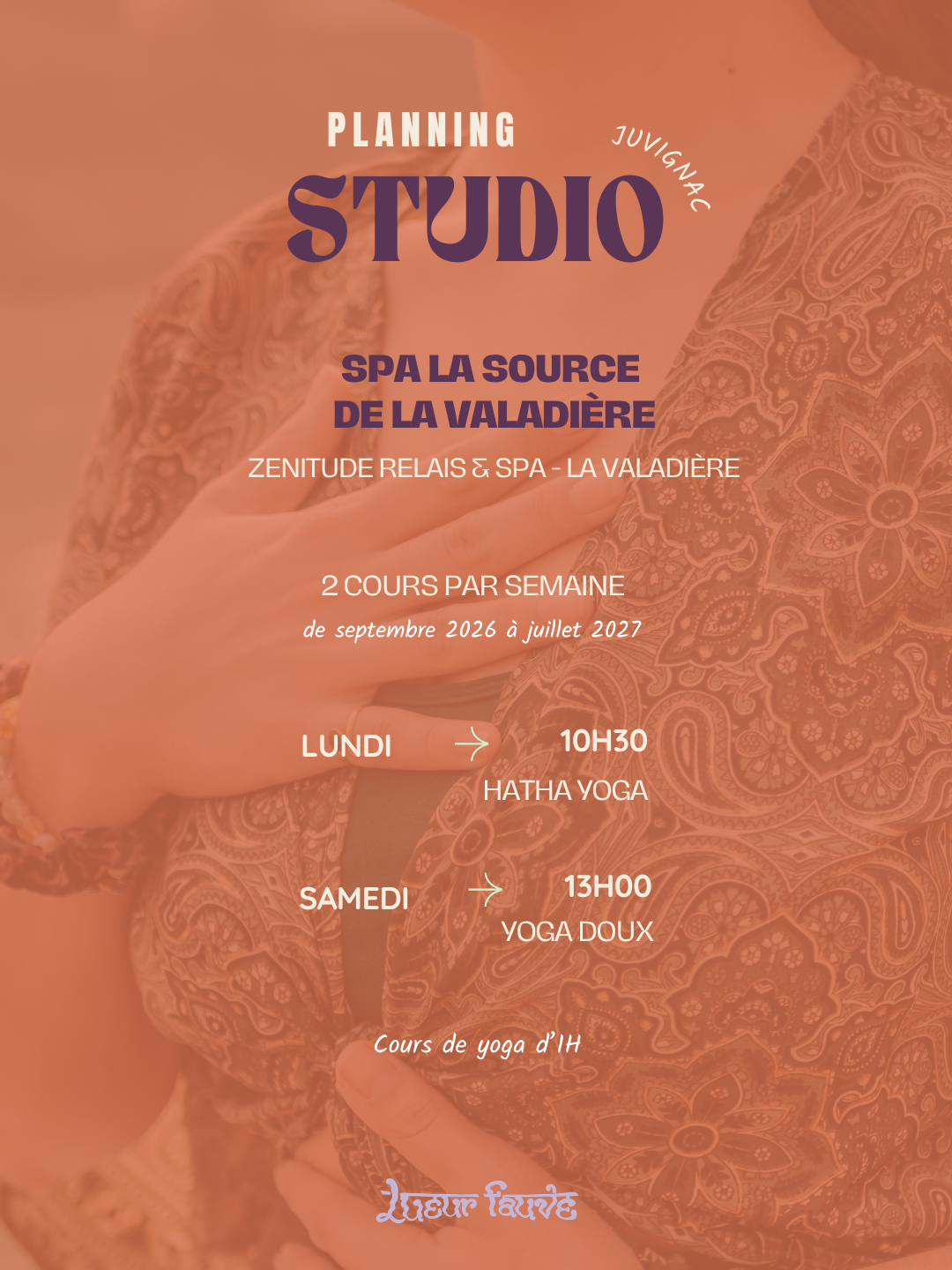 Planning et tarifs des cours de yoga au Spa La Source de la Valadière à Juvignac